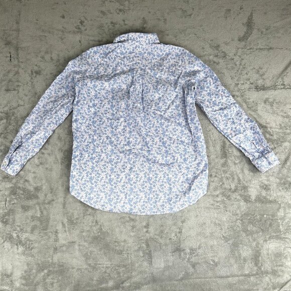 GAP Women's Blouse Floral Button Down Shirt Size Small Linen Blend Minimal - Picture 7 of 8